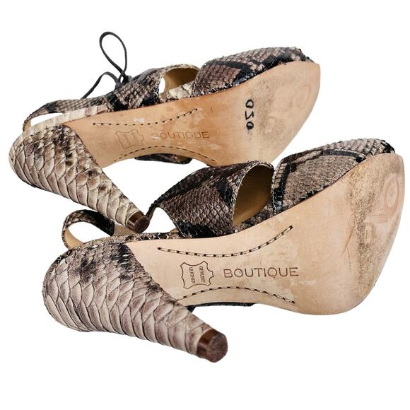 Boutique 9 Snakeskin Leather Sandal Heels Size 7 - Picture 10 of 15